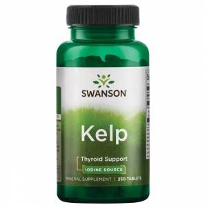 Источник йода для поддержки щитовидной железы - Келп (Бурая водоросль) 225 мкг 250 таблеток / Kelp Swanson USA / SW-01746.27997