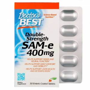 SAM-e (S-Аденозилметионин) 400мг, Doctor's Best, 30 таблеток / Гептрал / DRB00151