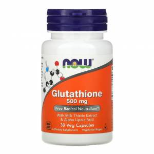 Глутатион, 500 мг, Glutathione, Now Foods, 30 вегетарианских капсул / NF0175.34957