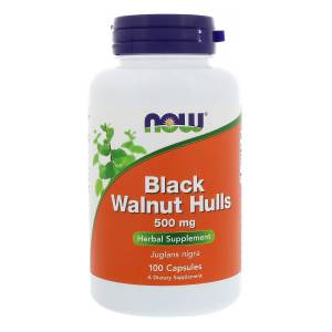 Черный Орех 500 мг, Black Walnut Hulls, Now Foods, 100 капсул / NF4606.18276
