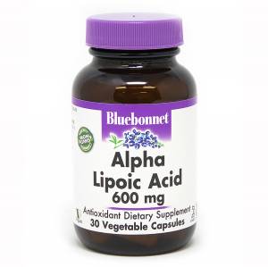 Альфа Липоевая Кислота 600 мг, Bluebonnet Nutrition, 30 растительных капсул