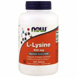Лизин / NOW - L-Lysine 500mg (250 tabs) / NF0102.26243