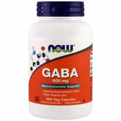 ГАБА + витамин Б-6 (GABA + B-6), 500 мг + 2 мг, 200 капсул / NF0088