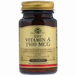 Витамин А 1500 мкг, Solgar, 100 таблеток / SOL02820