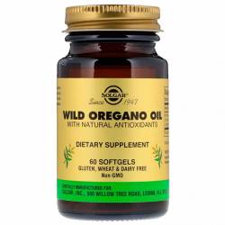 Масло Орегано с Натуральными Антиоксидантами, Wild Oregano Oil, Solgar, 60 желатиновых капсул / SOL02029.34326