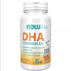 Рыбий Жир для Детей, Kid's DHA, Now Foods, 100 мг, 60 гелевых капсул / NF1607.31415