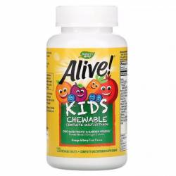 Мультивитамины для Детей, Alive, Nature's Way, Вкус Ягод и Апельсина, 120 жевательных таблеток / NWY15786 