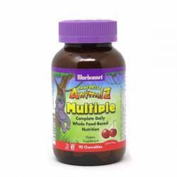 Мультивитамины для Детей, Вишня, Rainforest Animalz, Bluebonnet Nutrition, 90 жевательных конфет / BLB0184