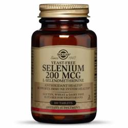 Селен, (Селенометионин), Selenium, Yeast-Free, Solgar, 200 мкг, 100 таблеток / SOL02557