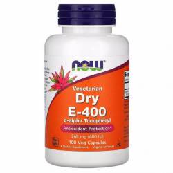 Витамин E-400, 400 МЕ, Vegetarian Dry E-400, Now Foods, 100 вегетарианских капсул / NF0850.27543
