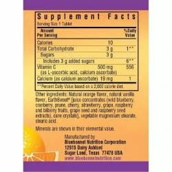 Витамин С, 500мг, Вкус Апельсина, Earth Sweet Chewables, Bluebonnet Nutrition, 90 жевательных таблеток / BLB0505