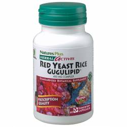 Красный Дрожжевой Рис + Гуггулстероны, Herbal Actives, Natures Plus, 60 гелевых капсул / NTP7247