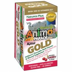 Мультивитамины для Детей, Вкус Вишни, Animal Parade Gold, Natures Plus, 60 жевательных таблеток / NTP29931