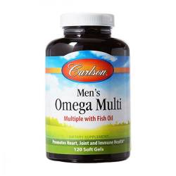 Мультивитамины с Омегой-3s для Мужчин, Men`s Omega Multi, Carlson Labs, 120 гелевых капсул / CL4032