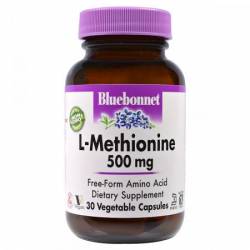 L-Метионин 500 мг, Bluebonnet Nutrition, 30 гелевых капсул / BLB0060