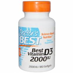 Витамин D3 2000IU, Doctor's Best, 180 желатиновых капсул