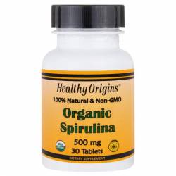 Органическая Спирулина 500мг, Healthy Origins, 30 таблеток / HO88232