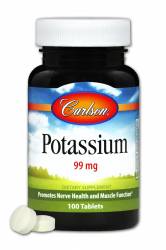 Калий, Potassium, Carlson, 100 таблеток / CL5231