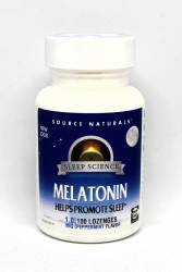 Мелатонин 1мг, Вкус Мяты, Sleep Science, Source Naturals, 100 таблеток для рассасывания