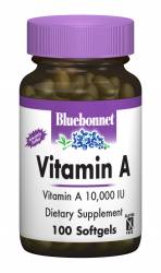 Витамин А 10000, Bluebonnet Nutrition, 100 желатиновых капсул