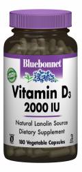Витамин D3 2000IU, Bluebonnet Nutrition, 180 гелевых капсул / BLB0315