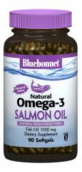 Натуральная Омега-3 из Лососевого Жира, Bluebonnet Nutrition, 90 желатиновых капсул / BLB0952