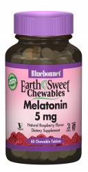 Мелатонин 5мг, Вкус Малины, Earth Sweet Chewables, Bluebonnet Nutrition, 60 жевательных таблеток / BLB0996
