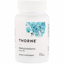 Метилкобаламин, Methylcobalamin, Thorne Research, 1000 мкг, 60 капсул / THR12502