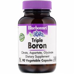 Тройной бор 3мг, Bluebonnet Nutrition, Triple Boron, 90 вегетарианских капсул / BLB0685