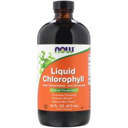 Жидкий Хлорофилл, Liquid Chlorophyll, Now Foods, мятный вкус, 473 мл. / NF2644.20625