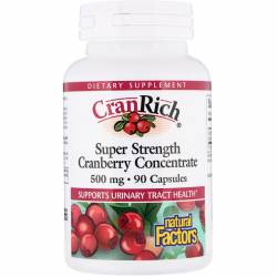 Клюквенный супер концентрат, CranRich, Natural Factors, 500 мг, 90 капсул / NFS04512