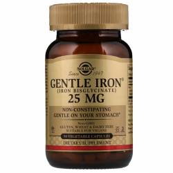 Хелатное железо, Gentle Iron, Solgar, 25 мг, 90 капсул / SOL01249