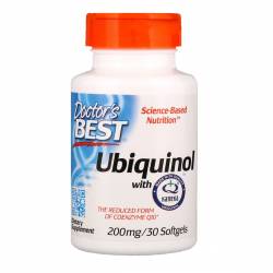 Убихинол, Ubiquinol with Kaneka, Doctor's Best, 200 мг, 30 желатиновых капсул / DRB00274