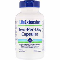 Мультивитамины Дважды в День, Two-Per-Day, Life Extension, 120 капсул / LEX23141