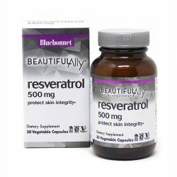 Ресвератрол 500 мг, Beautiful Ally, Bluebonnet Nutrition, Resveratrol 500 мg, 30 растительных капсул / BLB0878