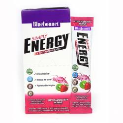 Энергетический напиток в порошке, Вкус Клубники и Киви, Bluebonnet Nutrition, 14 пакетиков по 10 г