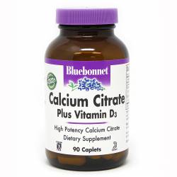 Кальций цитрат + Витамин D3, Bluebonnet Nutrition, 90 каплет