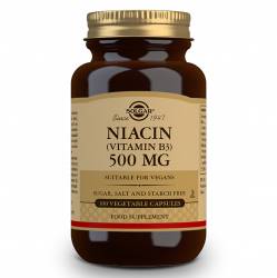 Ниацин (В3), Solgar, 500 мг, 100 растительных капсул / SOL01851