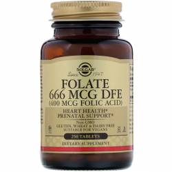 Фолиевая Кислота (В9), Folic Acid, 400 мкг, Solgar, 250 таблеток / SOL01081.30132
