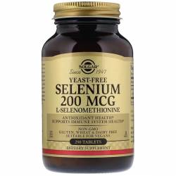 Селен, ( Селенометионин), Selenium, Yeast-Free, Solgar, 200 мкг, 250 таблеток / SOL02558