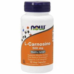 L-Карнозин, L-Carnosine, Now Foods, 500 мг, 50 вегетарианских капсул / NF0078