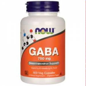 ГАБА / GABA / ГАМК (гамма-аминомасляная кислота), 750 мг 100 капсул / Now-0089