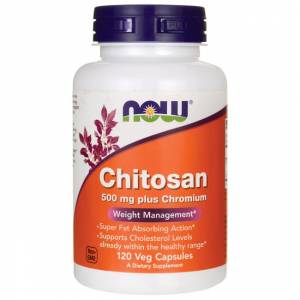 Поддержка нормального веса - Хитозан с Хромом / Chitosan  Plus Chromium, 500 мг  120 капсул / NOW-2025