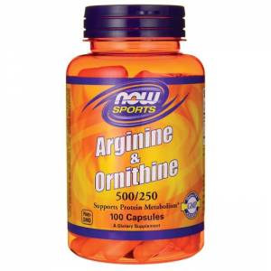 Аргинин и орнитин / NOW - Arginine & Ornithine 500/250 (100 caps) / Now0040.2056