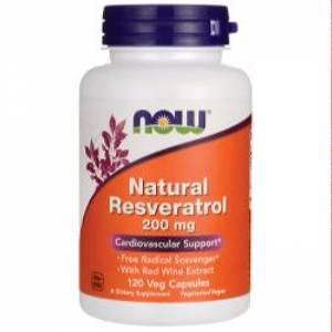 Восстановление молодости увядшей коже - Ресвератрол (Natural Resveratrol), 200 мг 120 капсул / NF3354