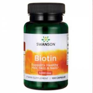 Красивые ногти кожа и волосы - Биотин (витамин Б-7) / Biotin, 5 мг 100 капсул / SW00877.11272