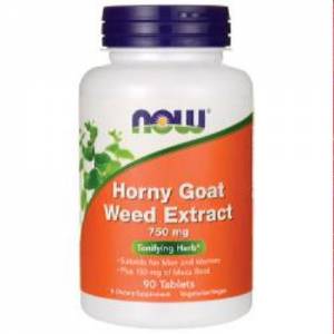Экстракт горянки (трава похотливого козла) / Horny Goat Weed Extract, Now Foods, 750 mg 90 Tablets / NF-4758.20639