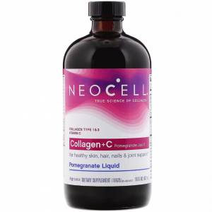 Жидкий Коллаген + Витамин C, Вкус Граната, NeoCell, 16 жидких унций (473 мл) / M12899