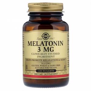 Мелатонин 3 мг, Solgar, 120 жевательных таблеток / SOL01935.28173