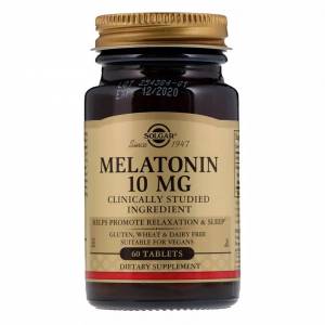 Мелатонин 10 мг, Solgar, 60 таблеток / SOL01956.33596